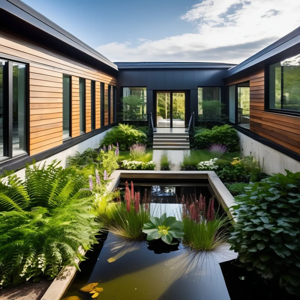 The courtyard — an outdoor room at the center of the plan